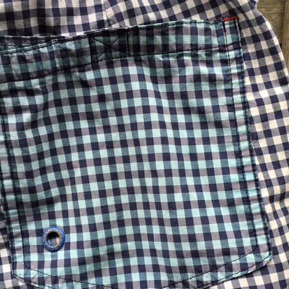 ROBERT GRAHAM 34 Gingham Shorts Classic Fit Contrast cuff swim Short - Picture 9 of 14